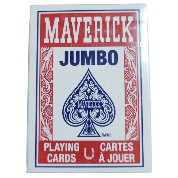 2 Decks, Maverick Jumbo Index Playing Cards, Red Back, New in Packages - Picture 2 of 4